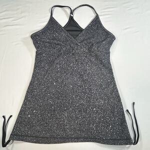 Lululemon Full Freedom Tank Luminesce Splatter White Black Size 10